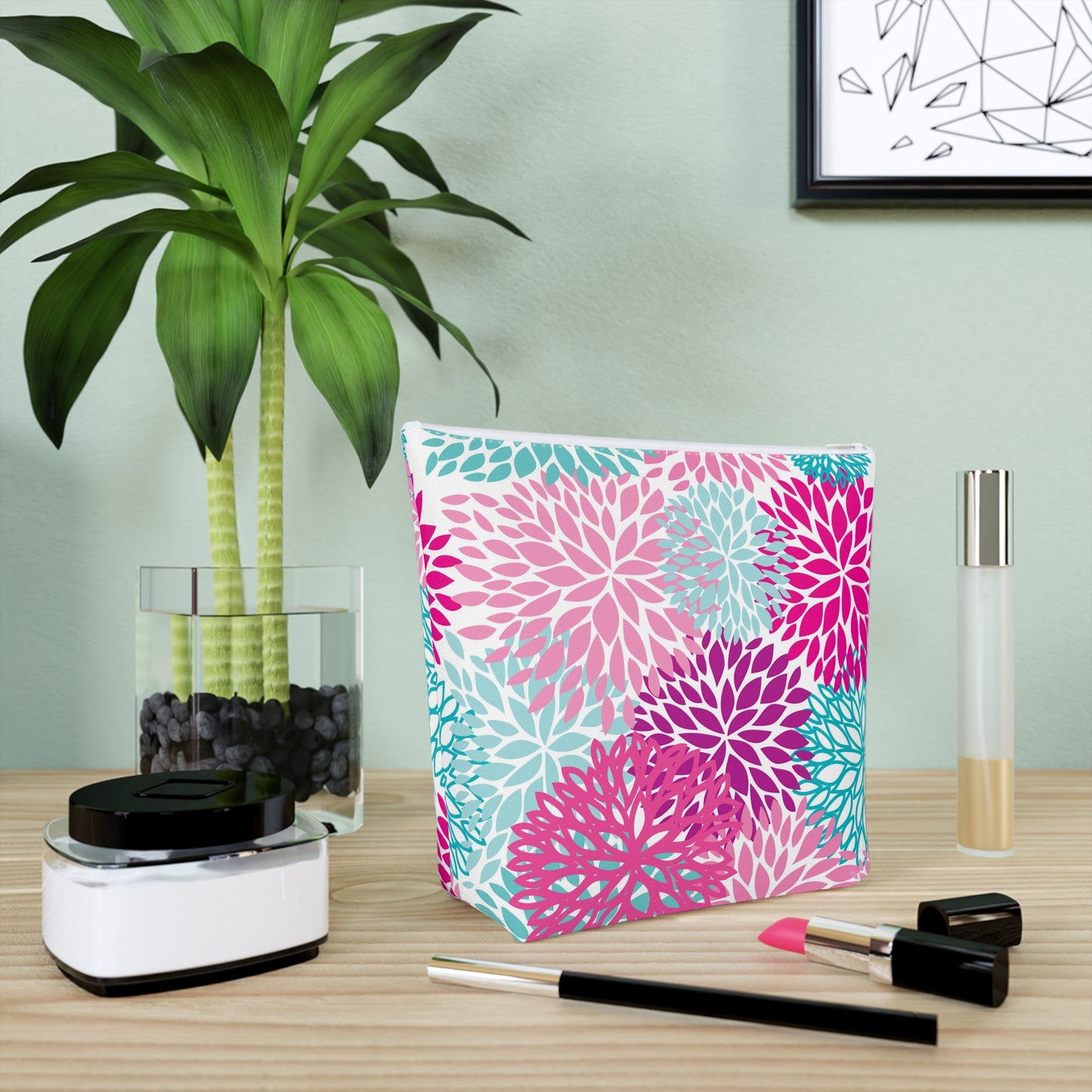 KALLOS Cotton Cosmetic Bag - Bright Floral