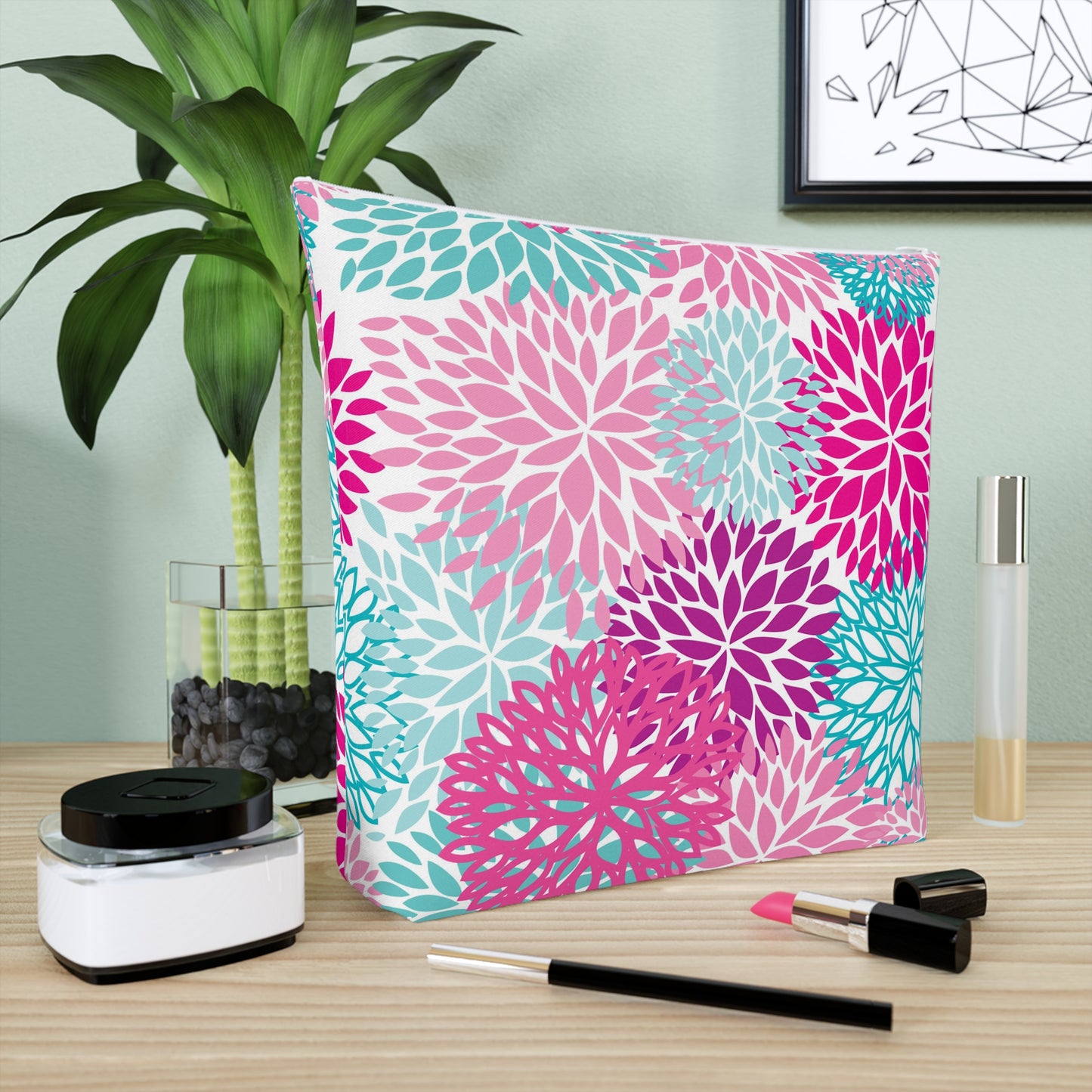 KALLOS Cotton Cosmetic Bag - Bright Floral