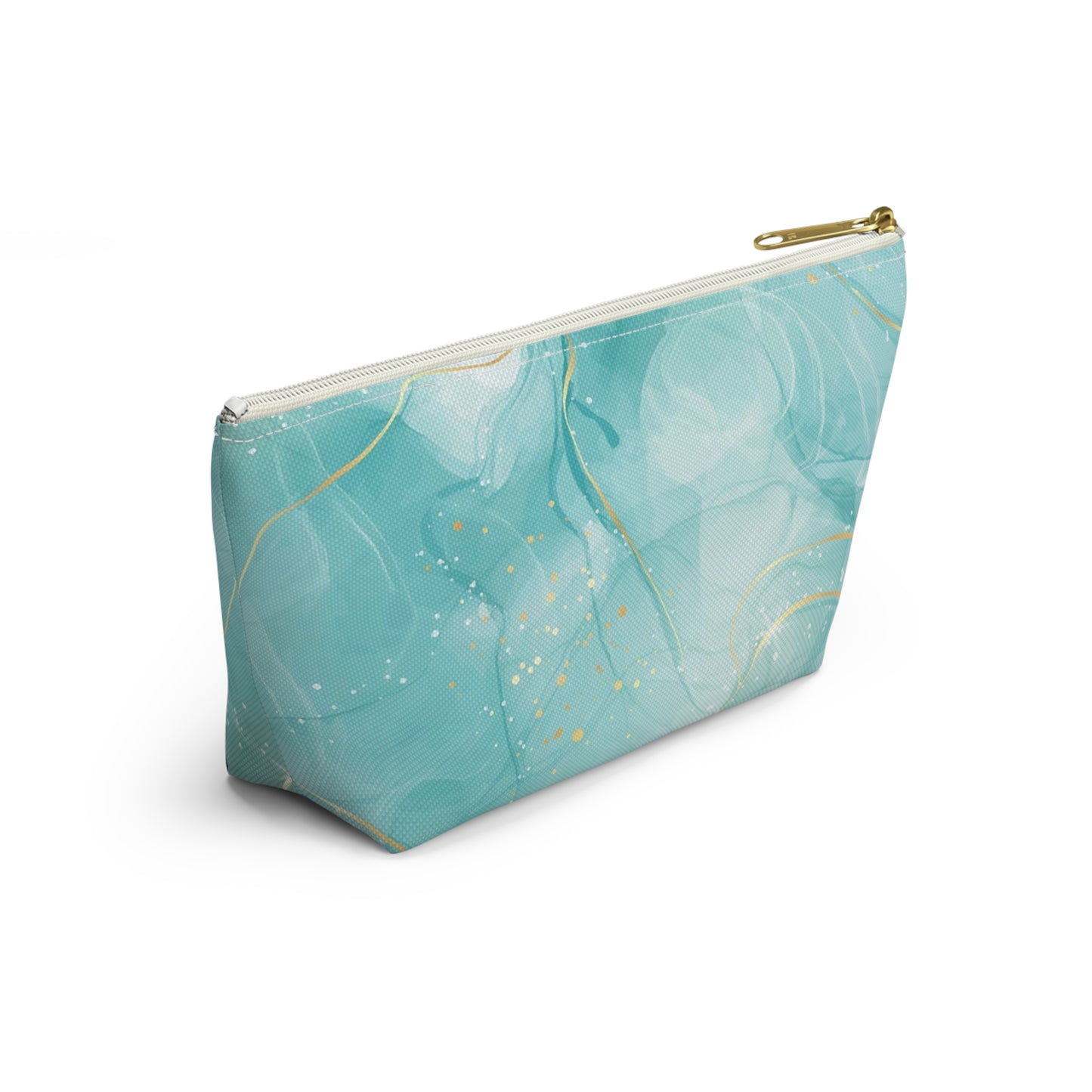 KALLOS Accessory Pouch w T-Bottom - Cyan Marble