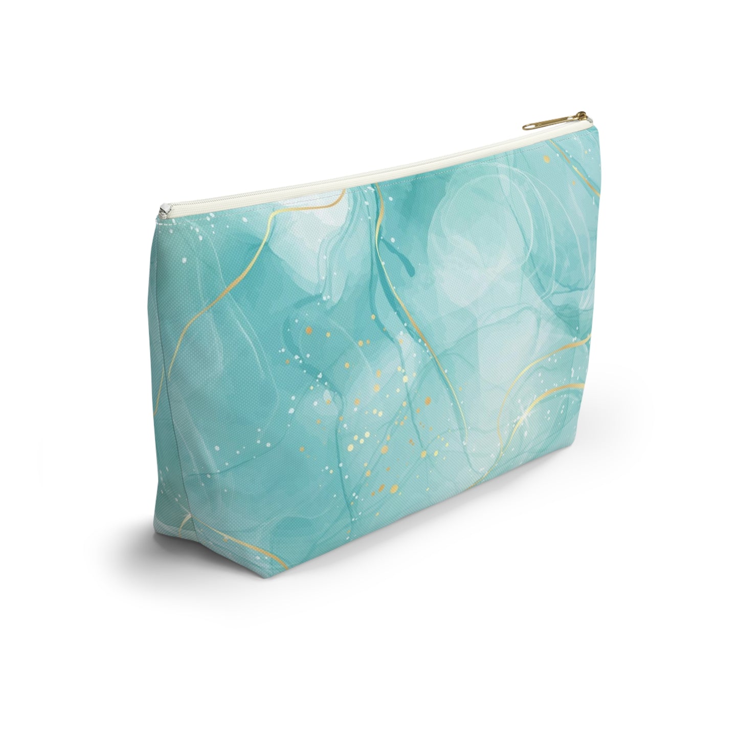 KALLOS Accessory Pouch w T-Bottom - Cyan Marble