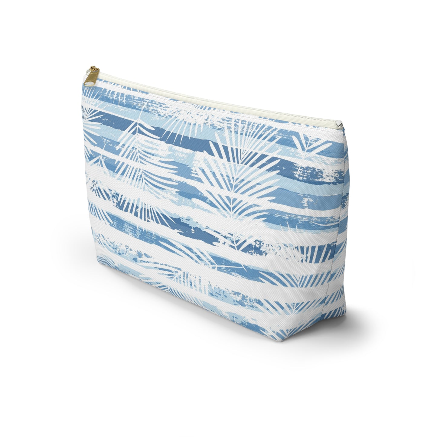 KALLOS Accessory Pouch w T-Bottom - Blue Leaves
