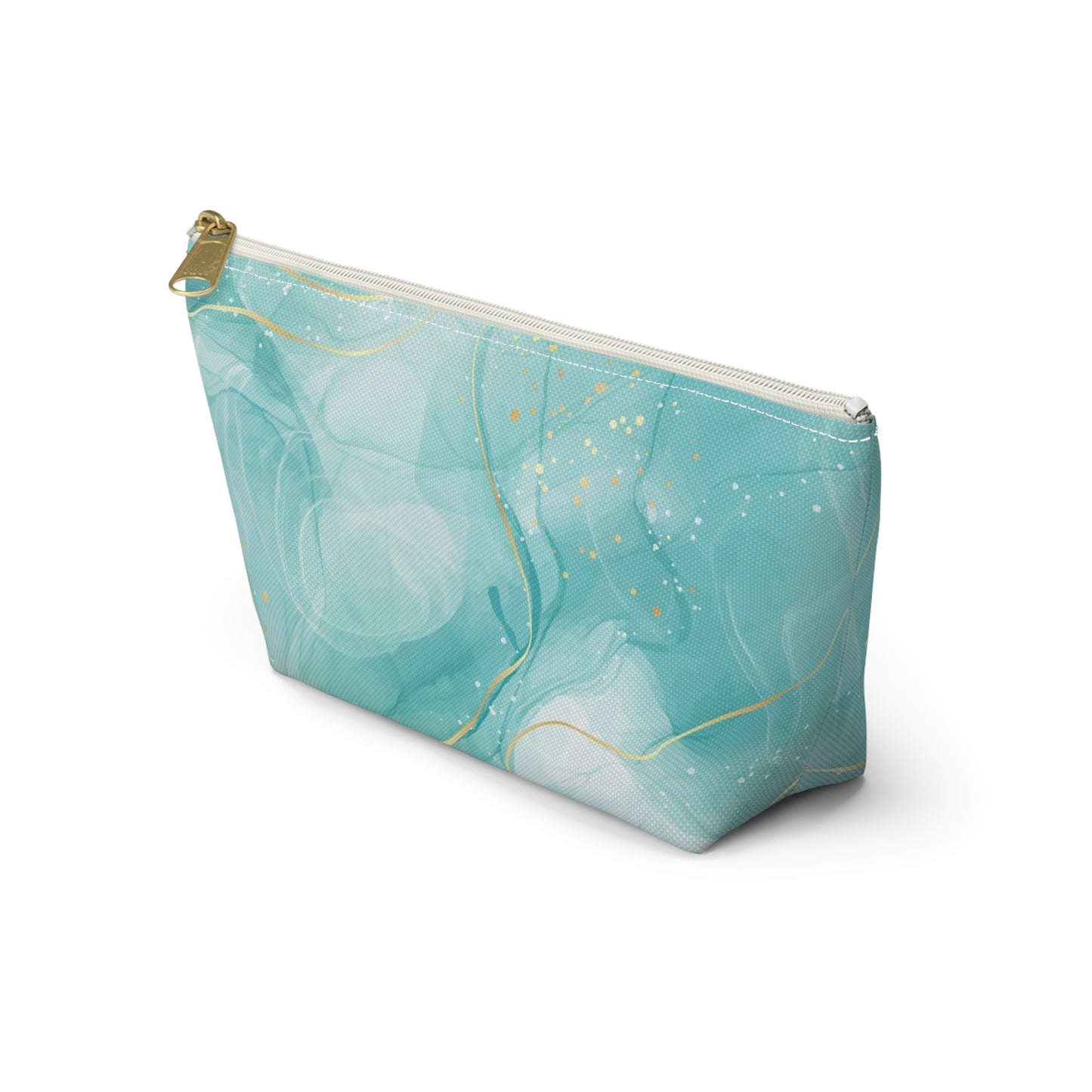 KALLOS Accessory Pouch w T-Bottom - Cyan Marble