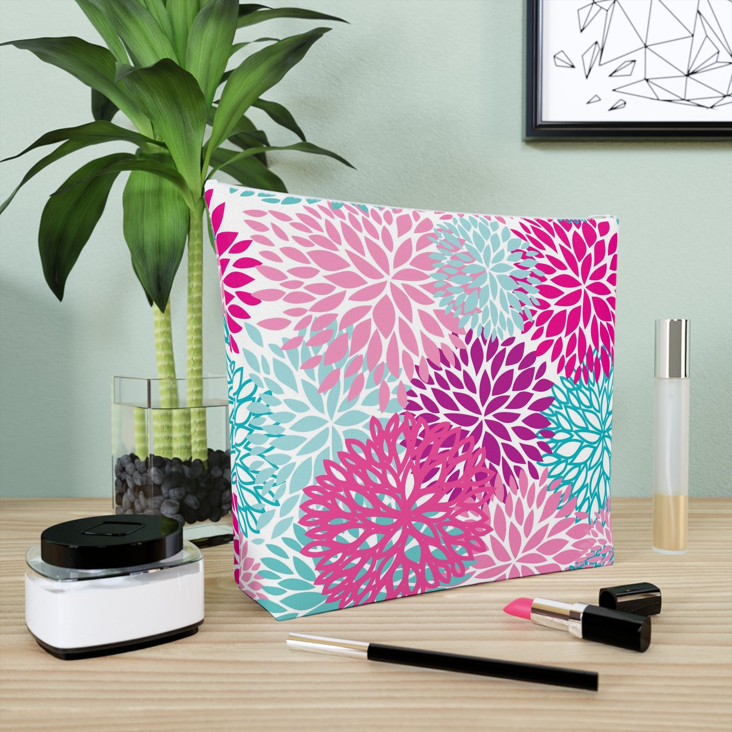 KALLOS Cotton Cosmetic Bag - Bright Floral