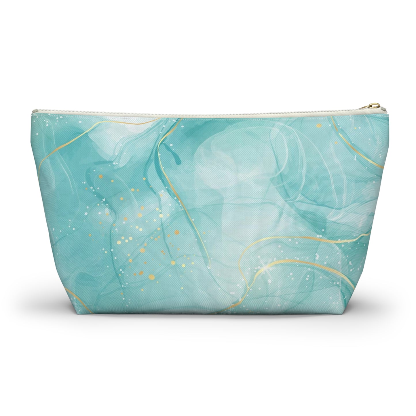 KALLOS Accessory Pouch w T-Bottom - Cyan Marble