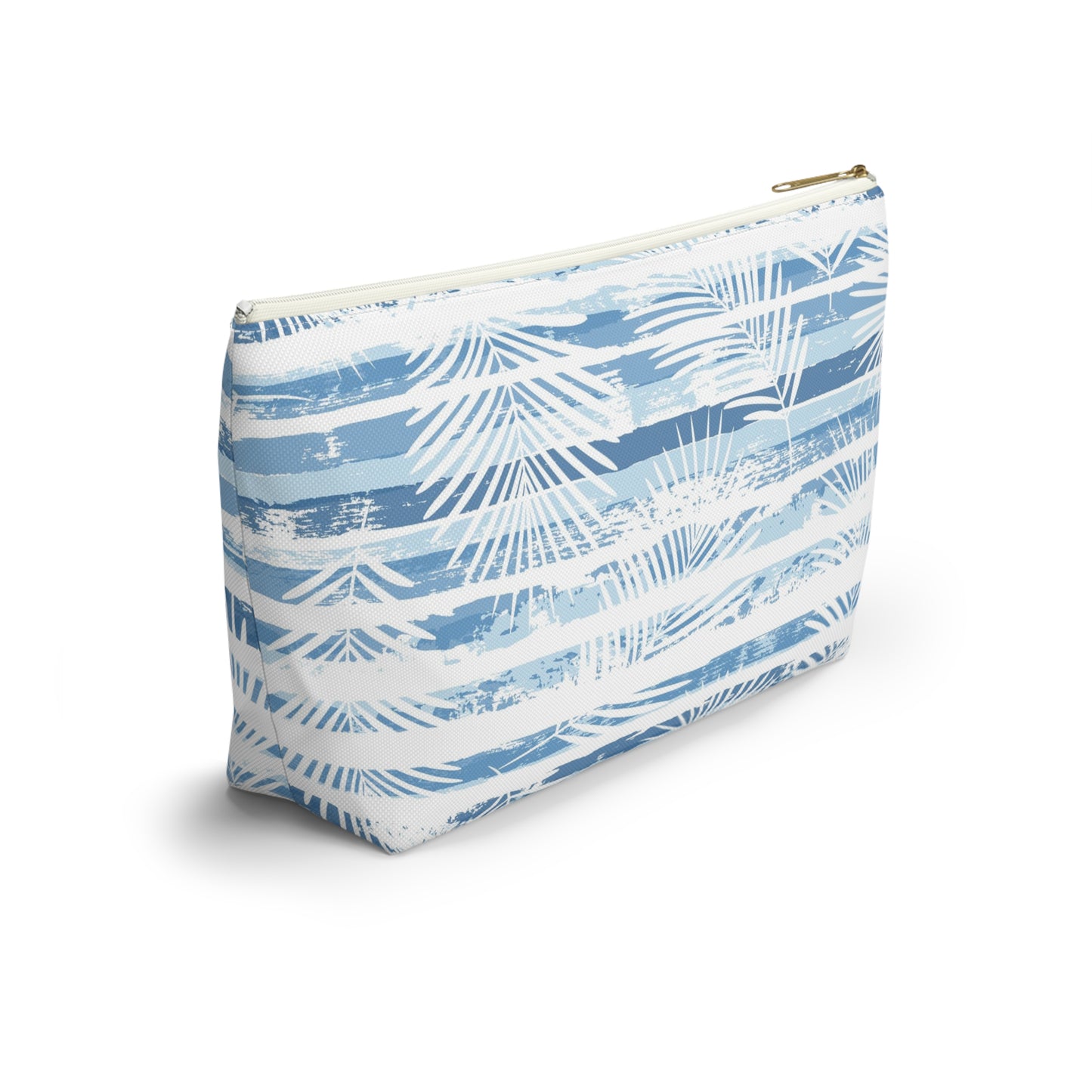 KALLOS Accessory Pouch w T-Bottom - Blue Leaves