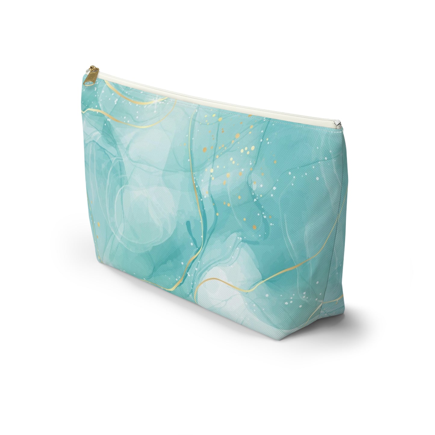 KALLOS Accessory Pouch w T-Bottom - Cyan Marble