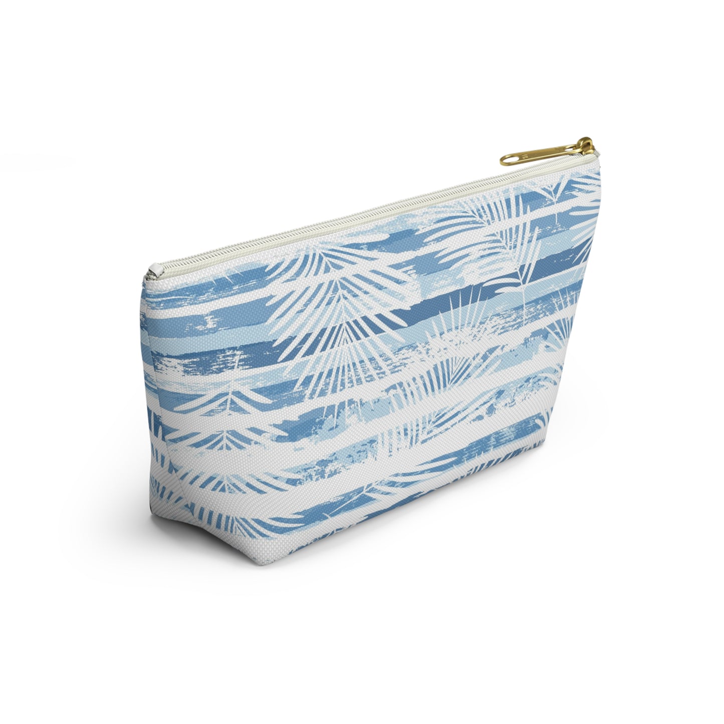 KALLOS Accessory Pouch w T-Bottom - Blue Leaves
