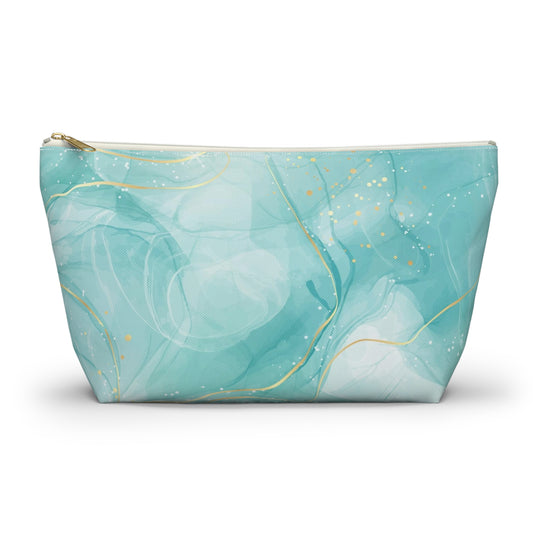 KALLOS Accessory Pouch w T-Bottom - Cyan Marble