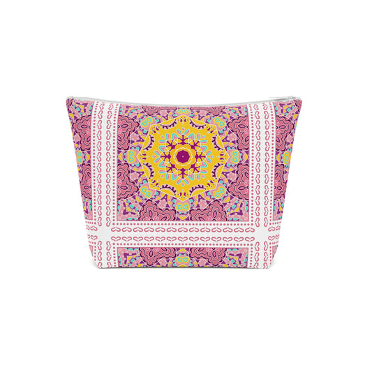 KALLOS Cotton Cosmetic Bag - Pink Doodle